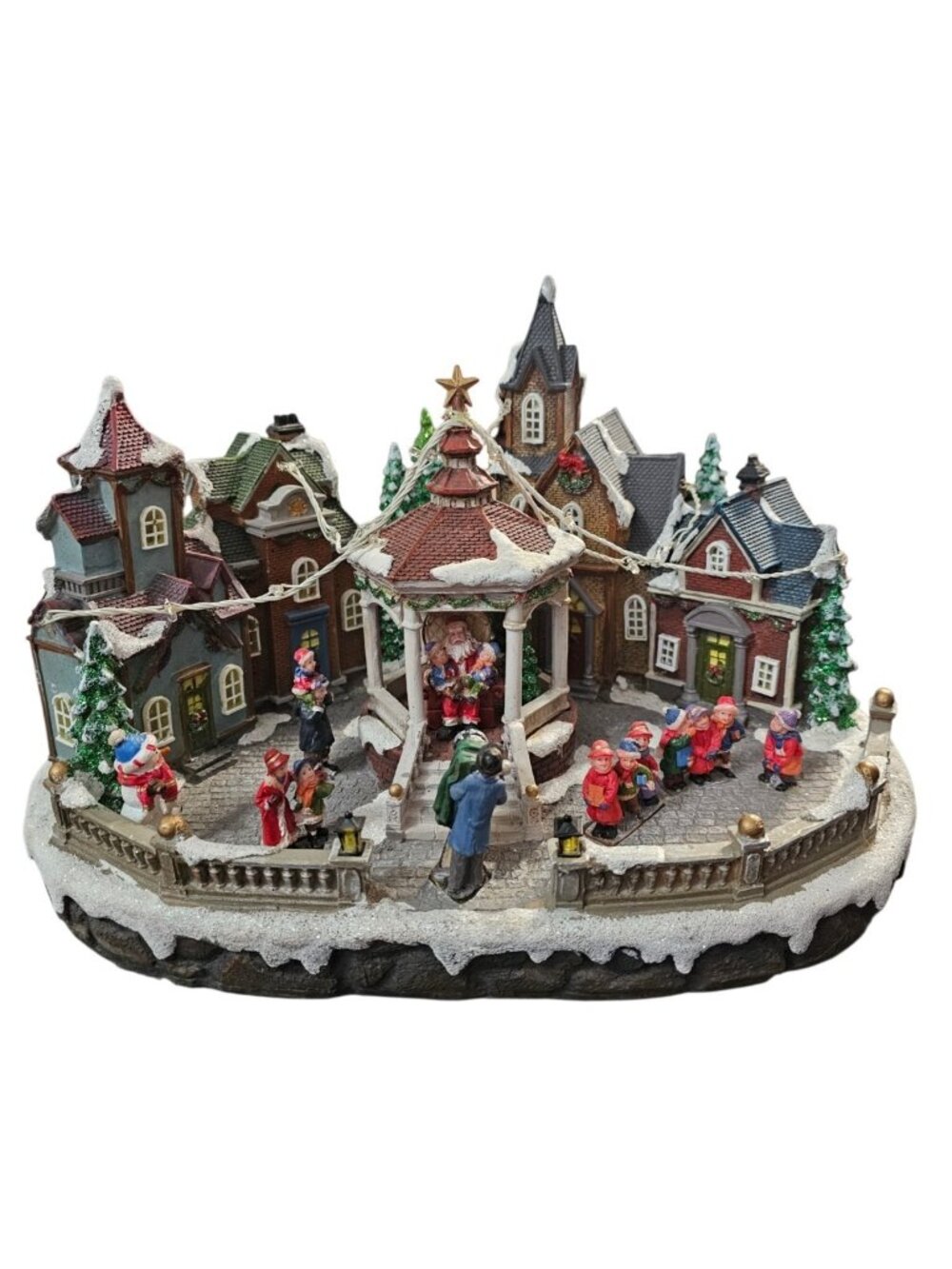 Carole Towne Santa Photo Scene 2015 Christmas Village LED Musical